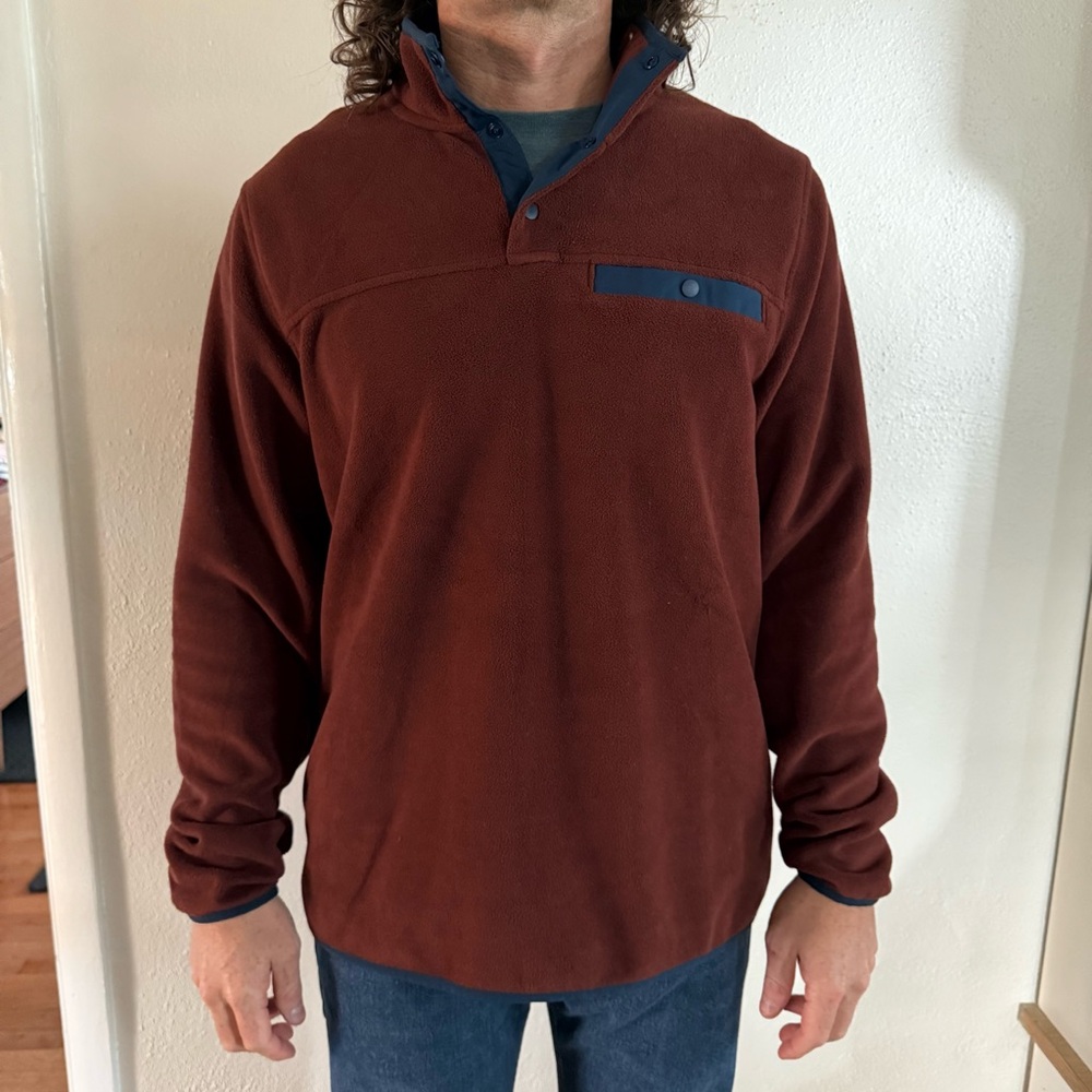 32 Degrees Heat Fleece Quarter Snap Sweatshirt Burgundy
